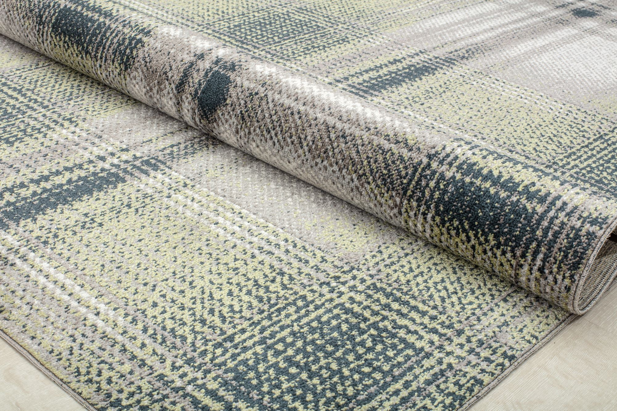 Rugs America Jaelyn JD50B Mountain Rapids Plaid Contemporary Gray Area Rug, 2'6" x 8'