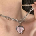 thumbnail image 1 of New  Niche Necklace Creative Personalized Light Luxury Advanced Split Love Micro Zircon Sweet  Necklace, 1 of 7