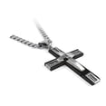thumbnail image 5 of Keepsake Cross Pendant With A Curb Chain For Men 18kt Gold Plated, 5 of 9