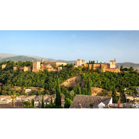 Canvas Print Spain The Alhambra Buildings Granada Castle Stretched Canvas 10 x