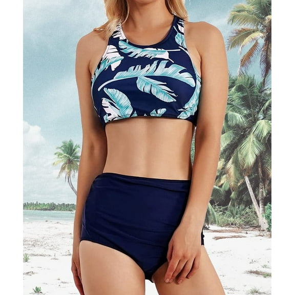 Geeksport Women's Two-Piece Bikini Swimsuit Sexy Bathing Pants Vest Beach Sports singlets Size S