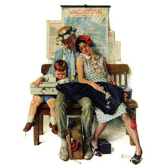 Marmont Hill "Home from Vacation" by Norman Rockwell Painting Print on Canvas