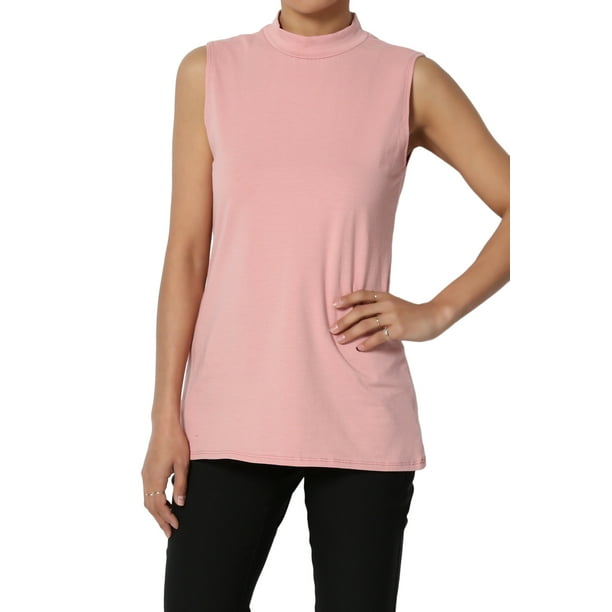 Download TheMogan - TheMogan Junior's S~3X Mock Neck Sleeveless T ...