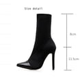 thumbnail image 4 of jsaierl High Heel Boots for Women, Women's Stiletto Colorblock High Heel Ankle Boots Slip-on Pointed Toe Stretch Boot, 4 of 8