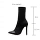 thumbnail image 4 of Botas de tacón súper alto de tubo medio con mangas de cuero y costuras de tela elástica sexy para mujer Wmkox8yii  hfjk2163, 4 of 8