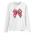 thumbnail image 5 of Qepwscx Womens T Shirts Long Sleeve Valentine'S Day Crewneck Sweatshirt Bow Printed Blouses Casual Tops Pullover Sweatshirt Graphic Plus Size Heart Shirt Outside Top Blouse T-Shirts, 5 of 5