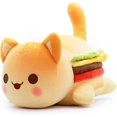 thumbnail image 1 of 10InchCuteCatStuffedAnimalPlushPillowSoftMeemeowsCatCheeseBurgerPlushDollBirthdayGiftForFansKids, 1 of 4