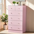 thumbnail image 3 of GZXS Dresser for Bedroom with 6 Drawers, Tall Chest of Drawers for Living Room, Hallway, Entryway, Easy Assembly, Pink, 3 of 10