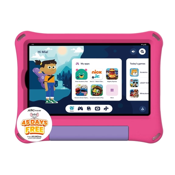 Pre-Owned onn 8" Kids Tablet Bundle, Pink (2024 Model) with Bonus Storage Bag, Screen Protector, Stylus, and Shoulder Strap