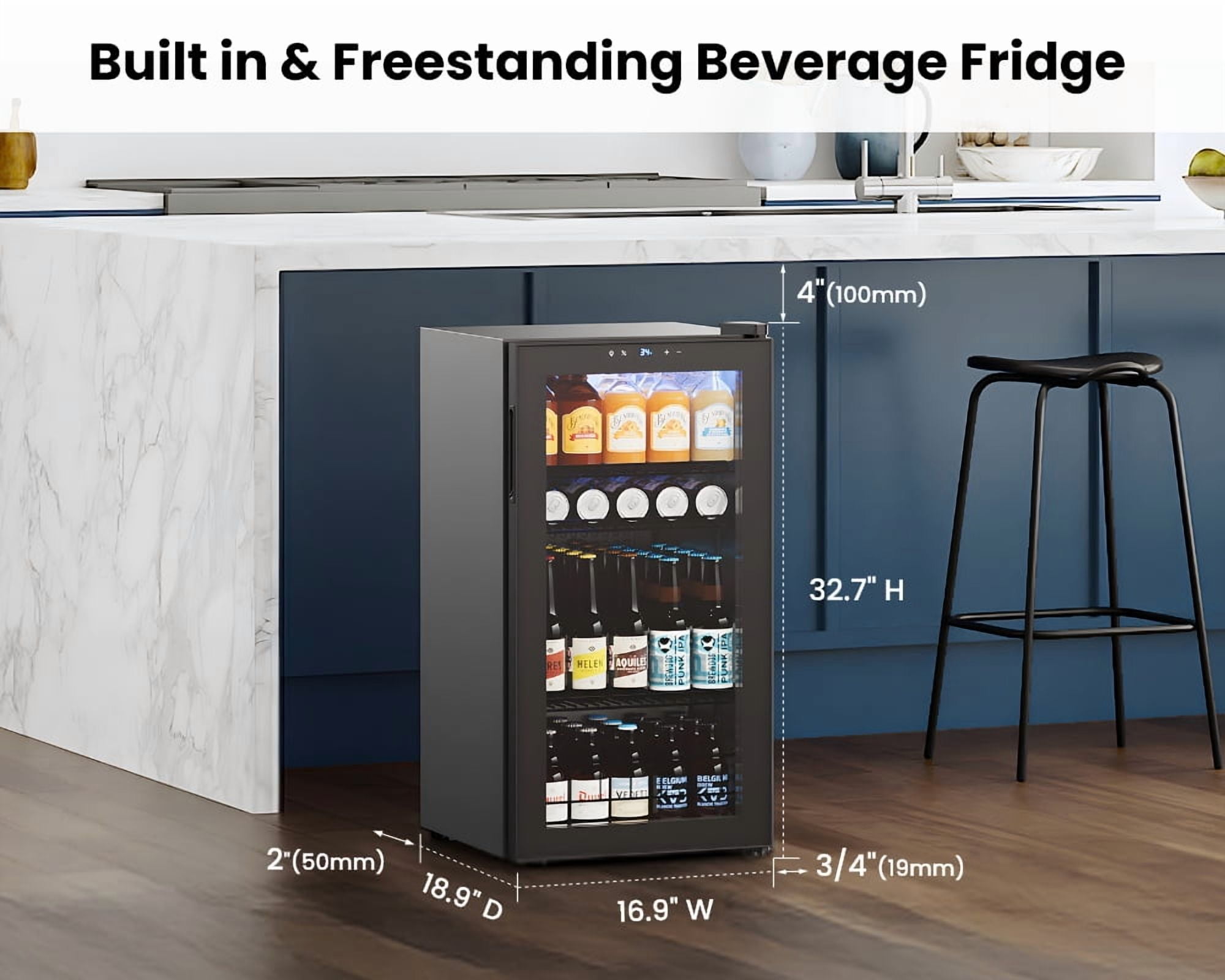 Yeego 232 Can Beverage Refrigerator, Beverage Cooler with Glass Door for Office/Bar/Home, 2 Pack