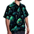 thumbnail image 2 of Alien Men's Hawaiian Printed Short Sleeve Button Down Casual Beach Shirt's, Unisex, 2 of 6
