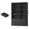 thumbnail image 4 of Homfa 71″ Tall Bookcase with 4 Drawers, 8 Cubes 6-Tier Double Row Bookshelf, Black Bookcase for Home Office Living Room, 4 of 7
