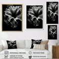 thumbnail image 4 of Designart "Monochrome Anemone Flow: Underwater Beauty" Coastal Coral Under Water Floater Framed Canvas Wall Art, 4 of 5