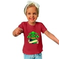 thumbnail image 2 of Penkiiy Haut à Manches Courtes Imprimé Col Rond Mignon pour Garçons et Filles 5-6 Ans Rouge, 2 of 6