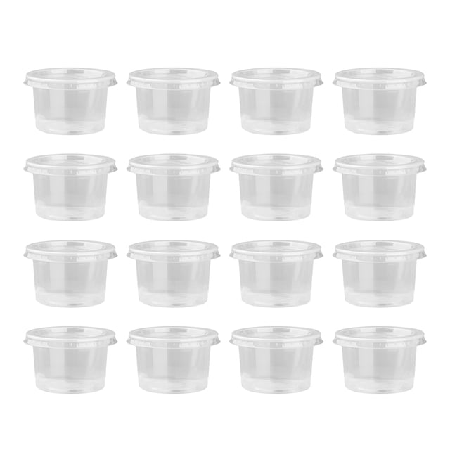Recipiente de plástico desechable de 100 Uds., 140ml, tazas de porciones transparentes, tazones con tapas para Mousses, salsa, gelatina, yogur