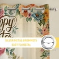 thumbnail image 6 of Happy Easter Bunny Kitchen Curtains Window Panels, Eggs Spring Flowers Retro Pastoral Plants Insulated Window Treatment Curtain, Grommet Curtains for Bedroom/Living Room/Bathroom, 2 Piece 52"Wx63"L, 6 of 8