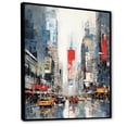 thumbnail image 2 of Designart "New York City Skyscrapers in Blue and Orange Minimalism I" Architecture Framed Wall Art - Industrial Grey Skyscrapers Entryway Framed Wall Art, 2 of 6