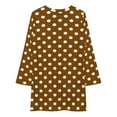 thumbnail image 3 of White And Brown Polka Dots Loose Dress Evening Dress Summer Dresses for Women Luxury Dress Long Sleeved Dress, 3 of 4