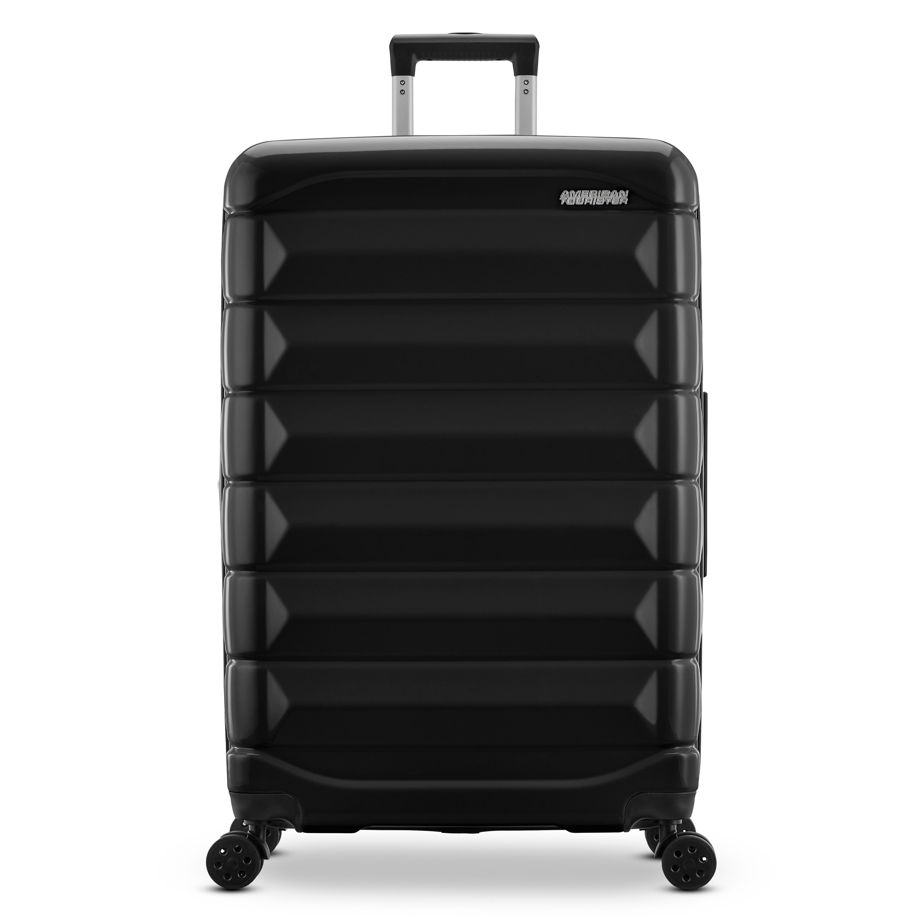American Tourister Kontour Hardside Expandable Spinner Luggage Set with Divider Pockets - Black