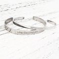 thumbnail image 1 of Valentines Day Gift for Him Personalized Engraving Stainless Steel Matching His and Hers Cuff Bangle Free Engraving Bracelet with Gift Box Ships Next Day! [M-Silver | W-Silver], 1 of 3