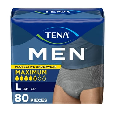 TENA Protective Adult Incontinence Underwear for Men, Maximum, Large, 80 count (New Sizing)