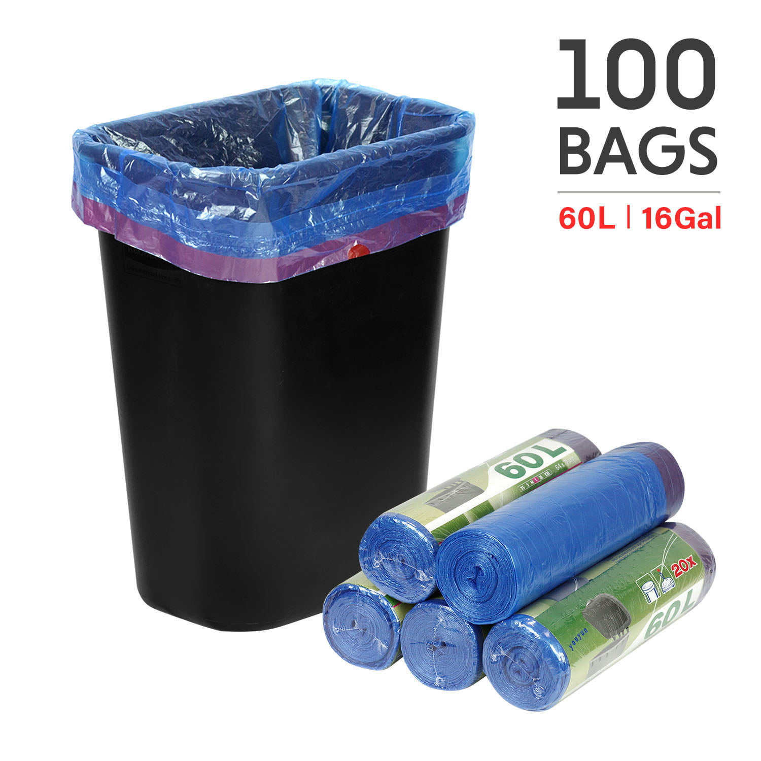 Party Saving 40 Bags 30L Trash Bag Durable Garbage Bag (Green), WMT1993
