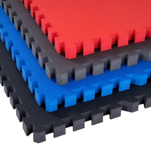Flooringinc Extreme 1.6" Thick High Impact Interlocking Foam Floor Tiles, 2'x2', 10 Tiles (39 sq/ft), Black