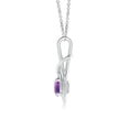 thumbnail image 2 of Angara Collier en Améthyste Naturelle - Pendentif Solitaire en Améthyste Ronde Nœud Infini en Platine pour Femmes, 2 of 8