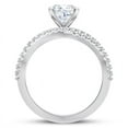 thumbnail image 2 of Eterna Jewel Lab Created Cushion Cut Diamond Ring for Women's - 1.9 Ct Criss Cross Engagement Jewelry - 14K White Gold Plated Pave Set Bridal Wedding Band for Her - Graduation Gifts for Sister, 2 of 3