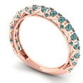 thumbnail image 2 of 3.13 ctw Wedding Band for Women - 18K Rose Gold Blue Moissanite Stackable Eternity Ring, 2 of 6