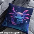 thumbnail image 2 of Castle Fairy Cartoon Axolotl Fabric by the Yard 1 Yard,Blue Purple Home Decor Fabric by the Yard,Ocean Salamander Room Decor Fabric by the Yard,Breathable Animal Home Decor, 2 of 6
