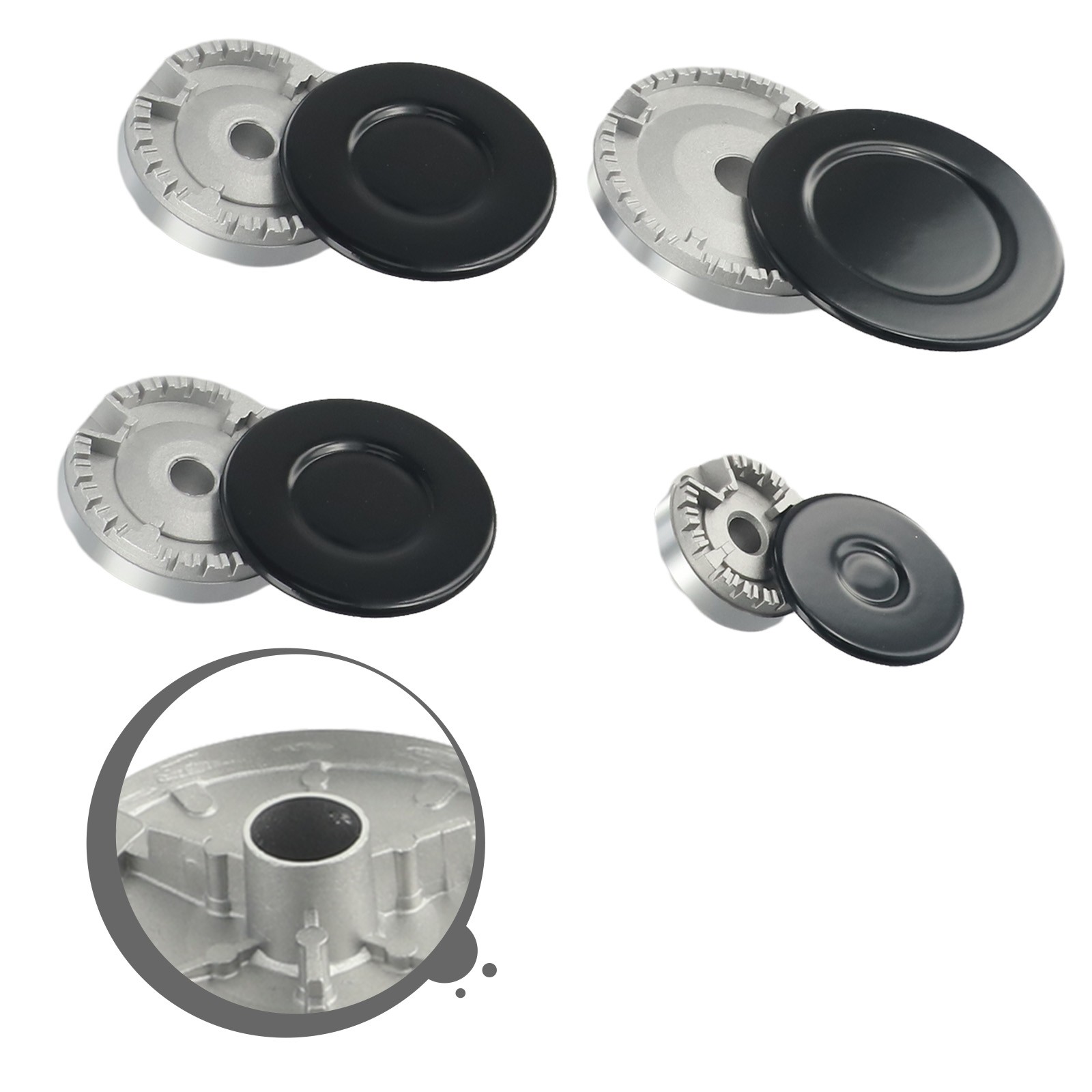 CHENGSI for Upgrade Cooker Hat Set Oven Gas Hob Burner Crown Cap Replacement Kit for Kitchen Stove Handles Lid Uniform Heat Distribution Easy Clean