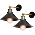 thumbnail image 1 of Juego de 2 lámparas de pared interiores retro luces industriales iluminación de hierro dormitorio pasillo restaurante negro, 1 of 4
