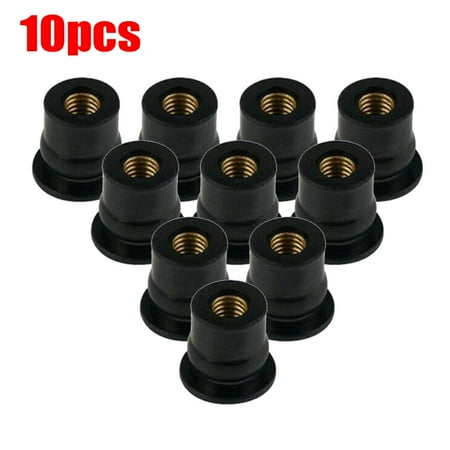

10Pcs/Kit Universal Rubber Nuts M6 Neoprene Nuts Damper Panel Fixing 6mm