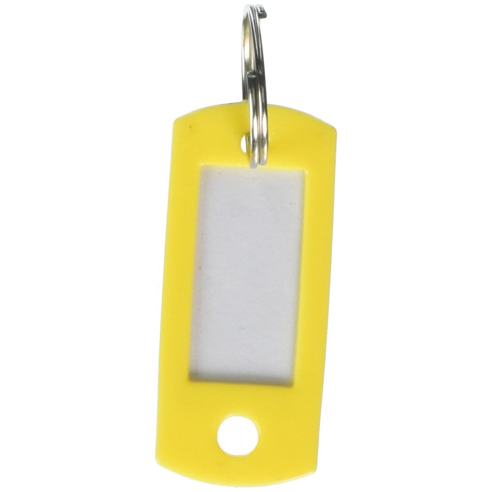 Lucky Line Key Tag with Split Ring; Yellow, 50 per Bag (16980)Bulk