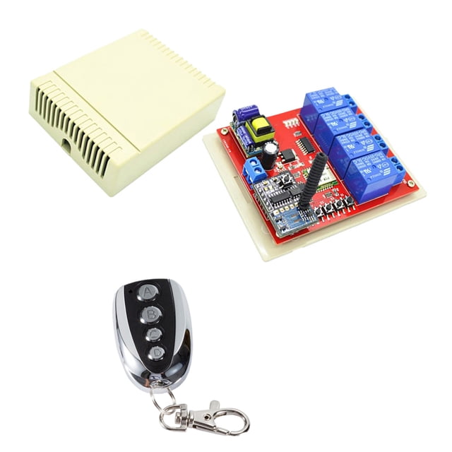 1x C Remoto 1x Receptor 4 Canales Inalámbricos de Código Fijo Interruptor Circuito Eléctrico