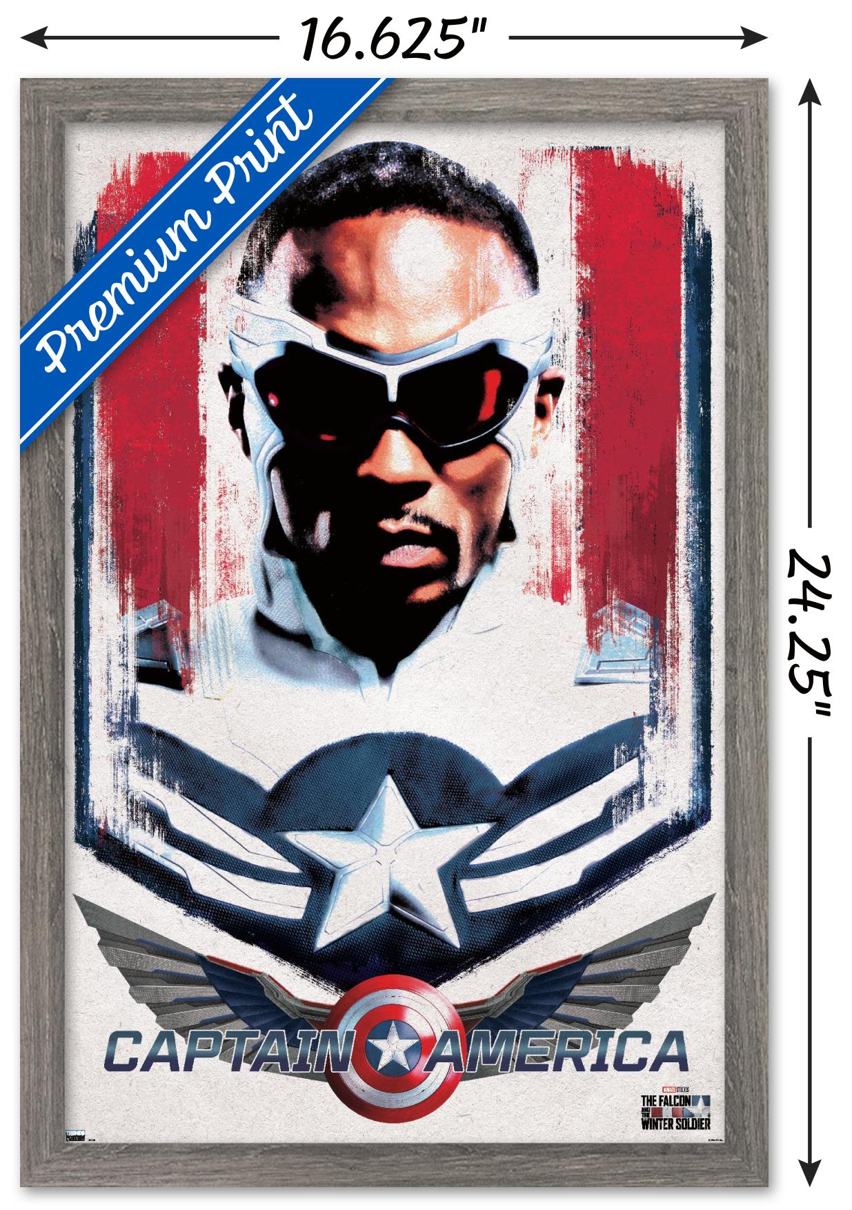 Marvel Falcon and Winter Soldier - Falcon Illustration Wall Poster, 14.725" x 22.375", Framed