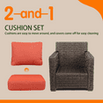 thumbnail image 3 of Krikacy Rattan Wide Seat Armchair, Hand-Woven HDPE All-Weather Chair,for Outdoor Patio, Red, 3 of 7