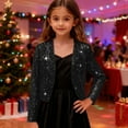 thumbnail image 4 of WOYY Toddler Girls Shiny Formal Party Blazer Glitter Dressy Cardigan Suit Jacket, Sizes 4-14, 4 of 6