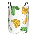 thumbnail image 3 of LNWH Laundry Basket, Cartoon Banana Fruit Leaves Pattern Foldable Laundry Hamper with Handles Waterproof, Small Size, 3 of 8