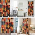thumbnail image 6 of Abstract Geometric Fabric Shower Curtain Square Vintage Line Circle Texture Washable Shower Curtains for Bathroom, Waterproof Bath Curtain with Hooks Home Decor 72x84in, 6 of 8