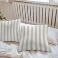 thumbnail image 6 of Throw Pillow Covers 26x26 Inch Set of 2, Blue Striped Waterproof Outdoor Pillow Covers, Modern Farmhouse Stripes Rustic Decorative Cushion Pillowcases for Couch, Sofa, Bed, Garden, Patio, 6 of 9