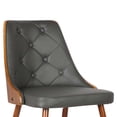 thumbnail image 5 of Armen Living Lily Dining Chair Upholstered Tufted Grey with Wood Legs, 5 of 11