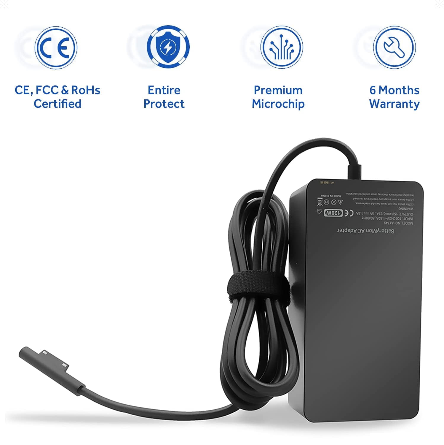 102W Laptop Charger AC Adapter For Surface Book 2 Book 3 Surface Pro X Pro 7 Pro 6 Pro 5 Pro 4 Pro 3 Surface Laptop 1/ 2/ 3/ 4 Surface Go 1/ 2 Notebook Power Supply 15V 6.33A