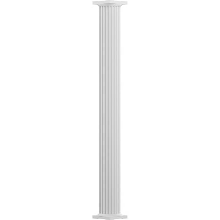 

12 x 10 Endura-Aluminum Column Round Shaft (Load-Bearing 37 000 lbs) Non-Tapered Fluted Textured White Finish w/ Capital & Base