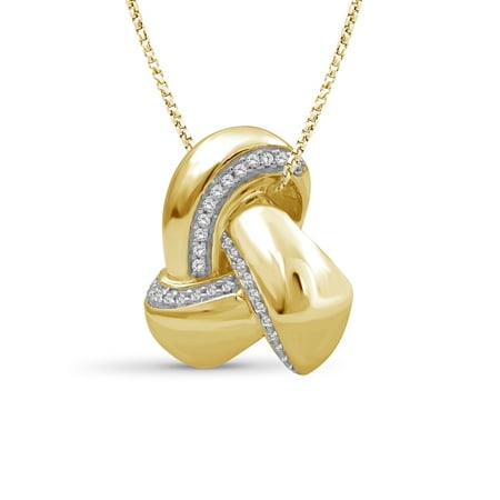 JewelersClub 1/5 Carat T.W. White Diamond 14k Gold Over Silver 2-Piece Love Knot Jewelry Set