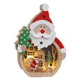 thumbnail image 1 of Adornos navideños de madera portátiles Papá Noel pardornos de mesa de apartamento A Yuyangstore Luz de muñeco de nieve, 1 of 8