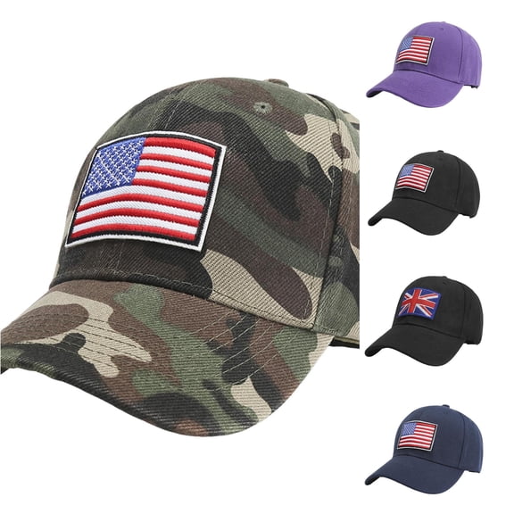 XIAOCHA Mens Flag Patch Baseball Cap Shapeable Brim Farm Dad Hat,