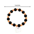 thumbnail image 2 of Halloween Hand Beaded Hand Decorated Pumpkin Halloween Orange Bracelet, 2 of 4