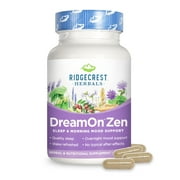 RidgeCrest Herbals DreamOn Zen, Sleep Aid and Mood, Calm Support Supplement, Melatonin Free, Magnesium, 5-HTP, Lavender, Chamomile, Valerian, Lemon Balm (60 Caps, 30 Serv)